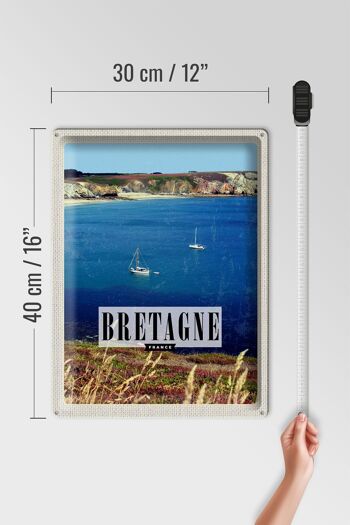 Affiche de voyage en étain, signe de voyage, 30x40cm, Bretagne, France, vacances 4