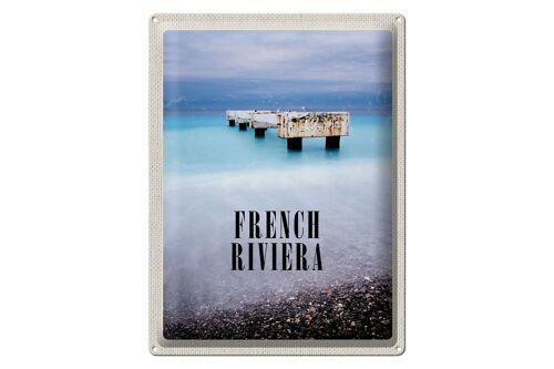 Blechschild Reise 30x40cm French Riviera Urlaub Poster Retro