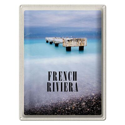 Blechschild Reise 30x40cm French Riviera Urlaub Poster Retro