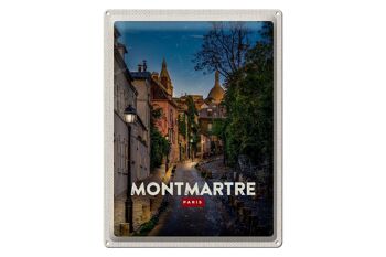 Plaque en tôle voyage 30x40cm Montmartre Paris rétro 1