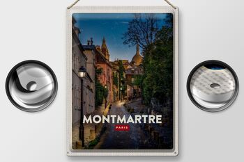 Plaque en tôle voyage 30x40cm Montmartre Paris rétro 2