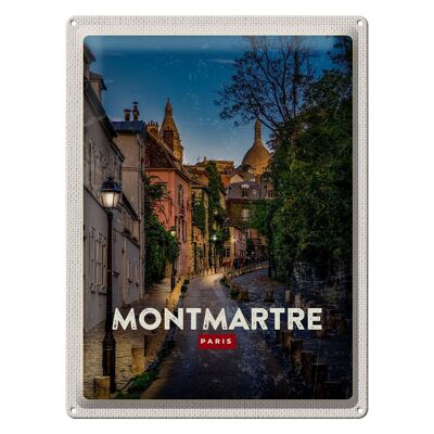 Targa in metallo da viaggio 30x40 cm Montmartre Parigi Retro