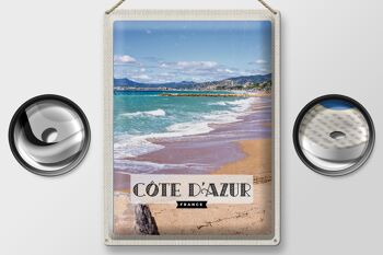 Plaque en tôle voyage 30x40cm Côte d'Azur France vue mer 2