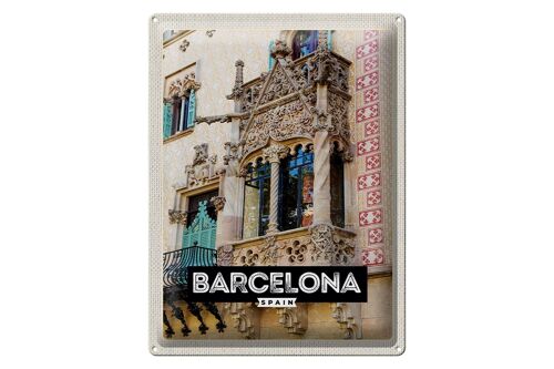 Blechschild Reise 30x40cm Barcelona Spain Architektur Tourismus