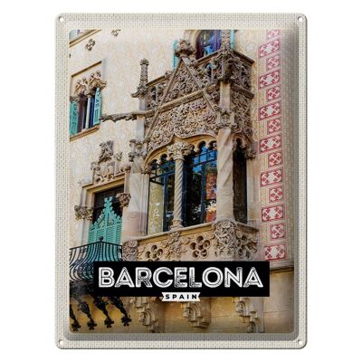 Cartel de chapa Viajes 30x40cm Barcelona España Arquitectura Turismo