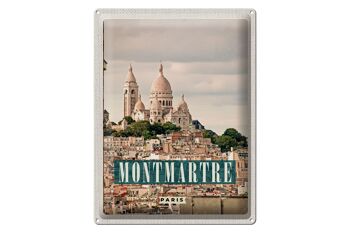 Affiche panoramique de voyage en signe d'étain, 30x40cm, Montamartre, Paris 1