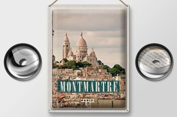 Affiche panoramique de voyage en signe d'étain, 30x40cm, Montamartre, Paris 2