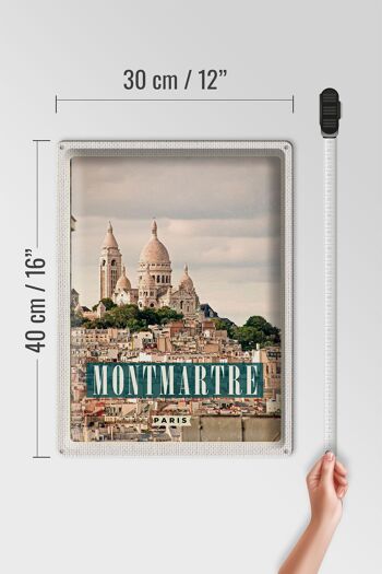 Affiche panoramique de voyage en signe d'étain, 30x40cm, Montamartre, Paris 4