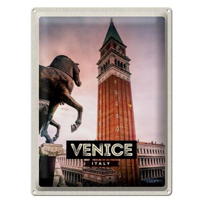 Cartel de chapa de viaje, 30x40cm, Venecia, Italia, caballo, regalo