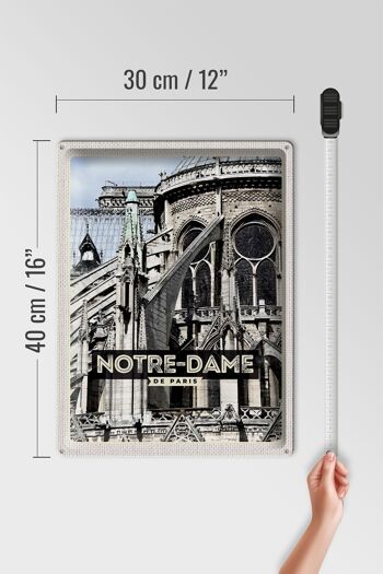 Plaque tôle voyage 30x40cm Architecture Notre-Dame de Paris 4