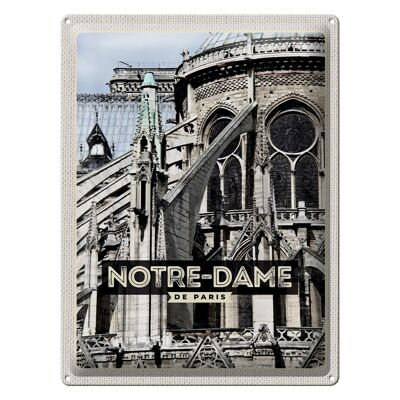 Blechschild Reise 30x40cm Notre-Dame de Paris Architektur
