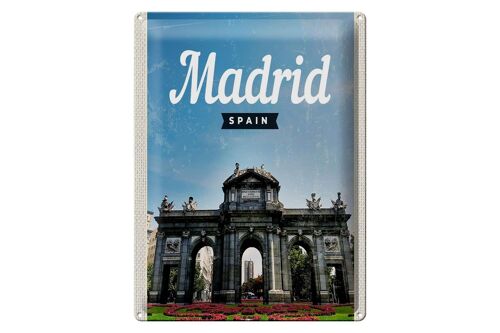 Blechschild Reise 30x40cm Madrid Spain Retro Erinnerungen