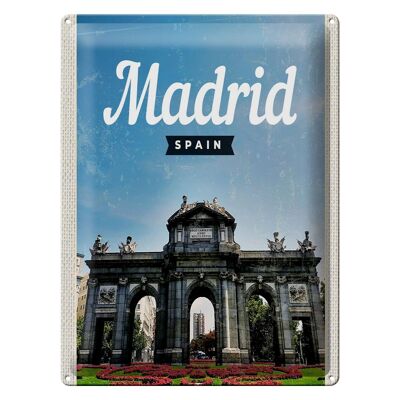 Blechschild Reise 30x40cm Madrid Spain Retro Erinnerungen