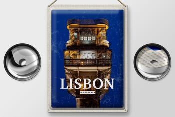 Signe en étain voyage 30x40cm, Lisbonne, Portugal, Architecture rétro 2