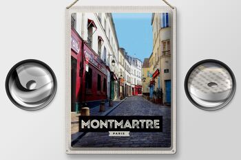 Panneau en étain voyage 30x40cm, Montmartre, Paris, vieille ville, Destination de voyage 2