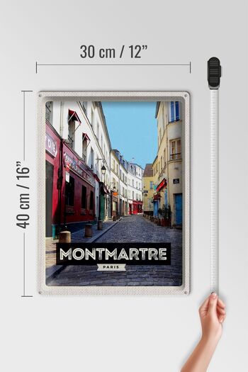 Panneau en étain voyage 30x40cm, Montmartre, Paris, vieille ville, Destination de voyage 4