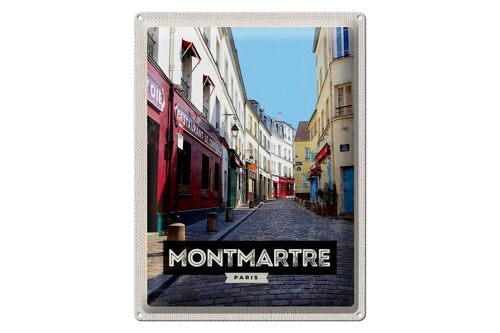 Blechschild Reise 30x40cm Montmartre Paris Altstadt Reiseziel