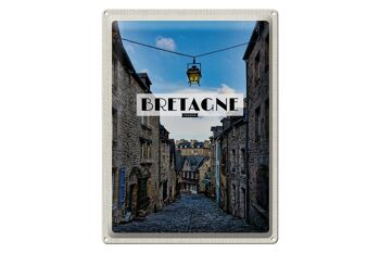 Signe en étain voyage 30x40cm, Bretagne, France, vieille ville, Destination de voyage 1