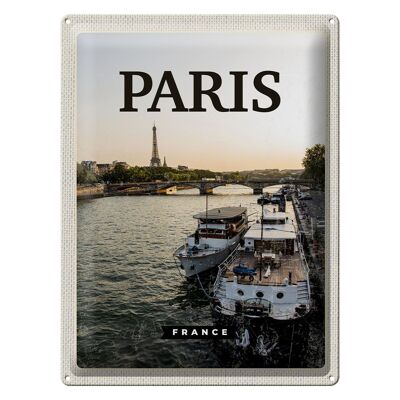 Targa in metallo da viaggio 30x40 cm Parigi Francia Destinazione di viaggio Turismo