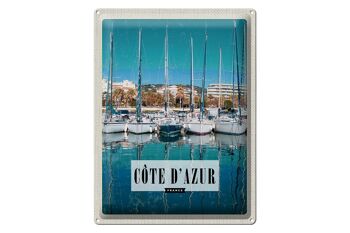 Plaque en tôle voyage 30x40 Côte d'Azur France voiliers port 1