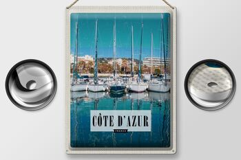Plaque en tôle voyage 30x40 Côte d'Azur France voiliers port 2