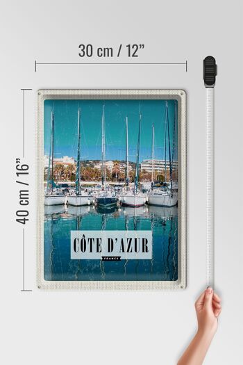 Plaque en tôle voyage 30x40 Côte d'Azur France voiliers port 4
