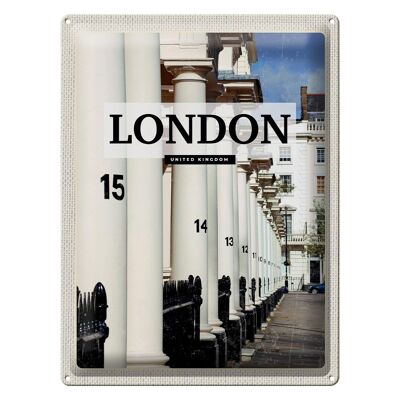 Targa in metallo da viaggio 30x40 cm Londra Regno Unito City Retro