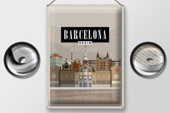 Panneau en étain voyage 30x40cm, image pittoresque de Barcelone Espagne 2