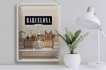 Panneau en étain voyage 30x40cm, image pittoresque de Barcelone Espagne 3