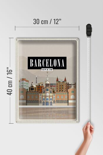 Panneau en étain voyage 30x40cm, image pittoresque de Barcelone Espagne 4