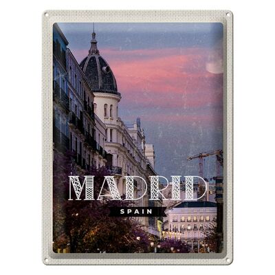 Signe en étain voyage 30x40cm, Madrid, espagne, Architecture, Destination de voyage