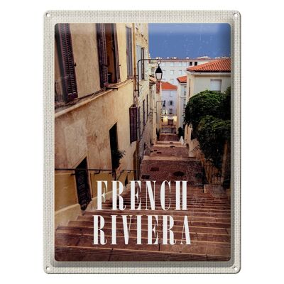 Blechschild Reise 30x40cm French Riviera Architektur Geschenk