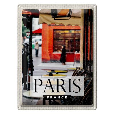 Blechschild Reise 30x40cm Paris France Reisziel Stadt Cafe