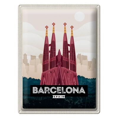 Targa in metallo da viaggio 30x40 cm Cattedrale di Barcellona, ​​Spagna