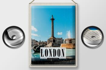 Panneau en étain de voyage, 30x40cm, londres, royaume-uni, fontaine, Trafalgar Square 2