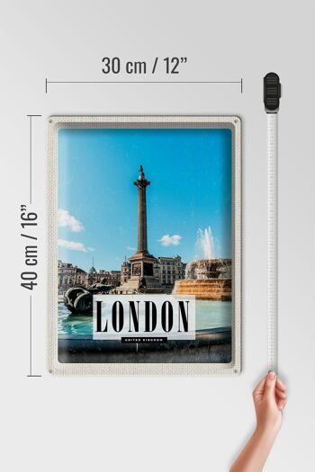 Panneau en étain de voyage, 30x40cm, londres, royaume-uni, fontaine, Trafalgar Square 4