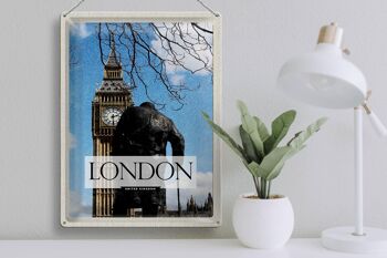 Signe en étain voyage 30x40cm, destination de voyage londres royaume-uni Big Ben 3