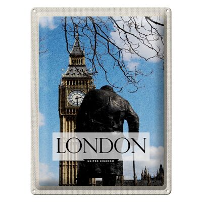 Targa in metallo da viaggio 30x40 cm Londra, Regno Unito, Big Ben, destinazione di viaggio