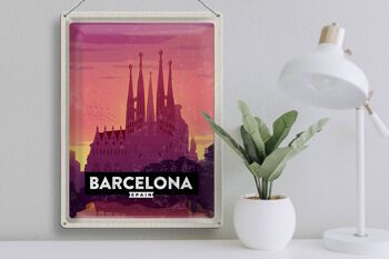 Panneau en étain voyage 30x40cm, image pittoresque de Barcelone 3