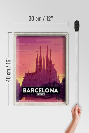 Panneau en étain voyage 30x40cm, image pittoresque de Barcelone 4