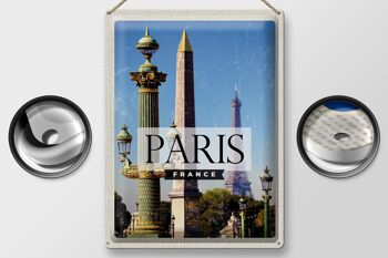 Panneau en étain voyage 30x40cm, Paris France, Architecture rétro 2