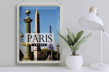 Panneau en étain voyage 30x40cm, Paris France, Architecture rétro 3