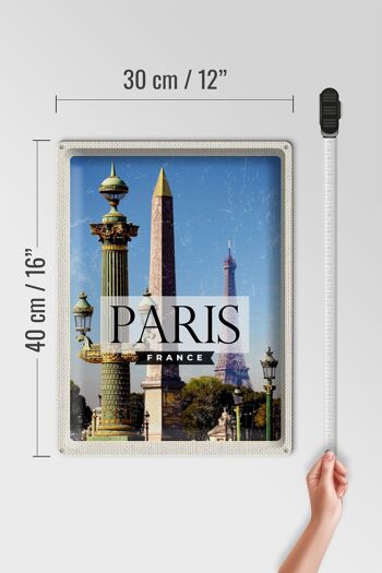 Panneau en étain voyage 30x40cm, Paris France, Architecture rétro 4