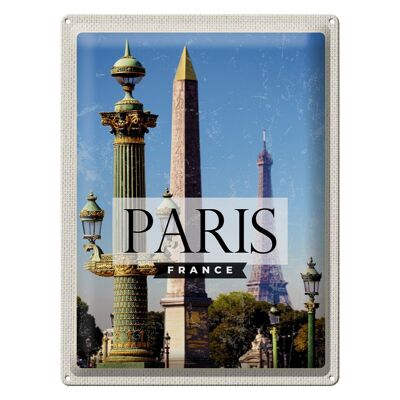 Tin sign travel 30x40cm Paris France retro architecture