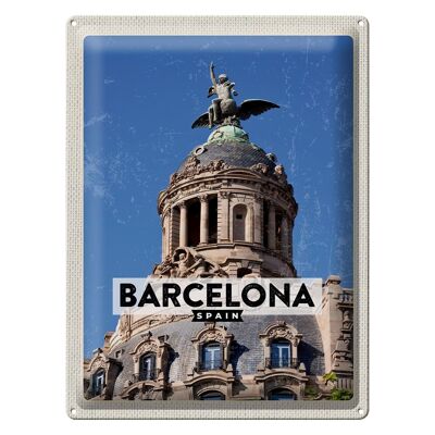 Targa in metallo da viaggio 30x40 cm Architettura Barcellona, ​​regalo retrò