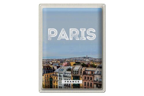 Blechschild Reise 30x40cm Paris Panorama Blick Stadt