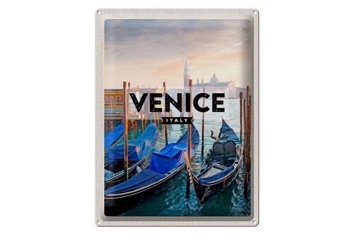 Blechschild Reise 30x40cm Venice Venedig Boote Meer Geschenk