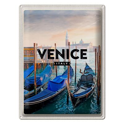 Blechschild Reise 30x40cm Venice Venedig Boote Meer Geschenk