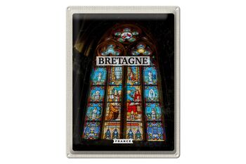 Plaque en tôle voyage 30x40cm Bretagne France chapelle destination de voyage 1