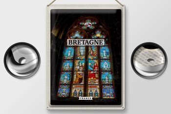 Plaque en tôle voyage 30x40cm Bretagne France chapelle destination de voyage 2